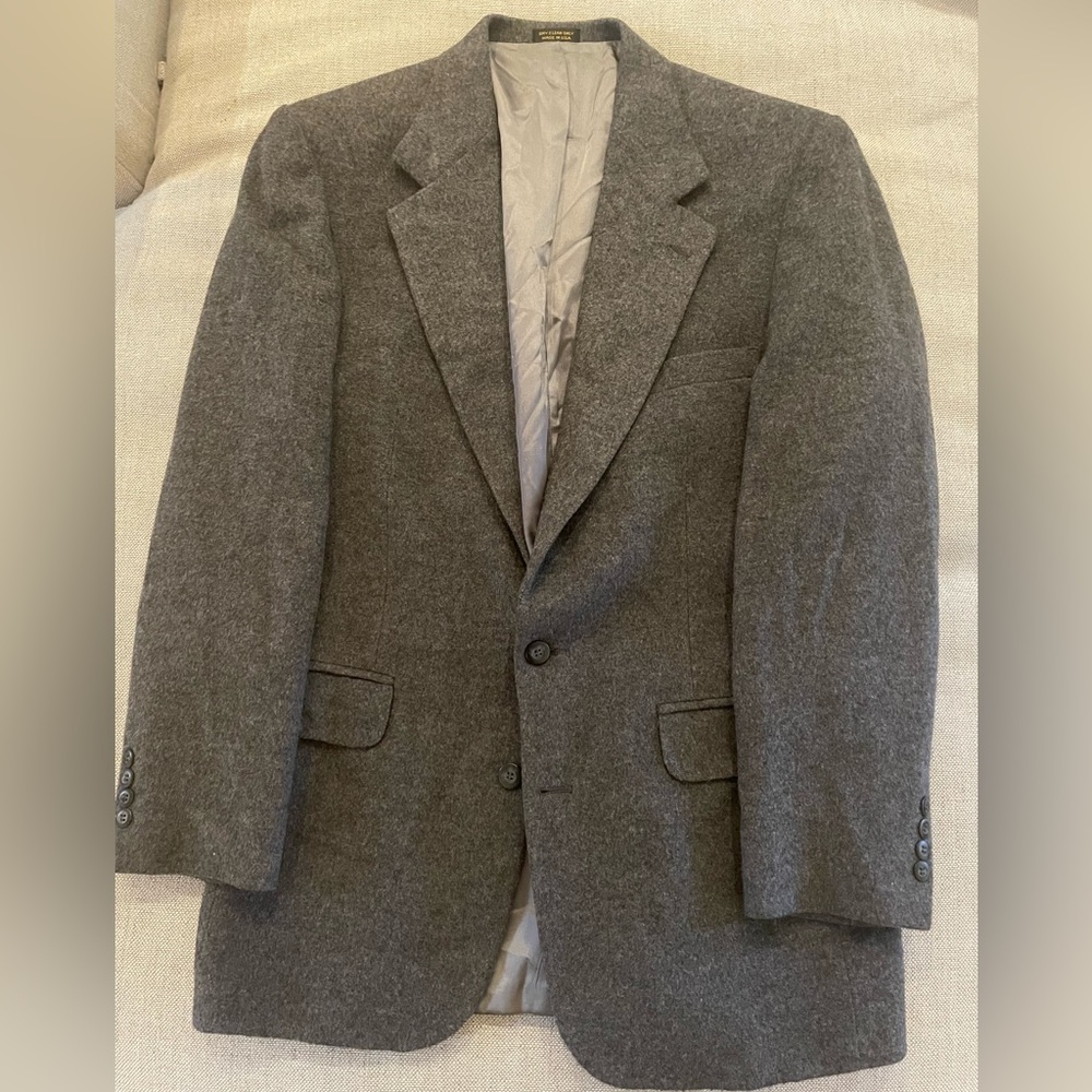 ROBERT STOCK Made in USA Vintage Camel Hair Jacket in Grey Size 40 R